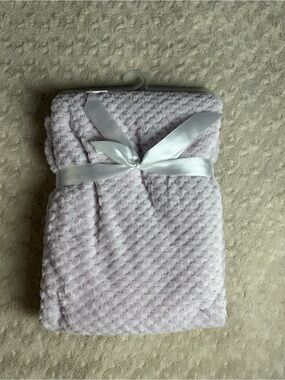 Born Loved Solid Purple Honeycomb Baby Blanket Textured Soft Plush